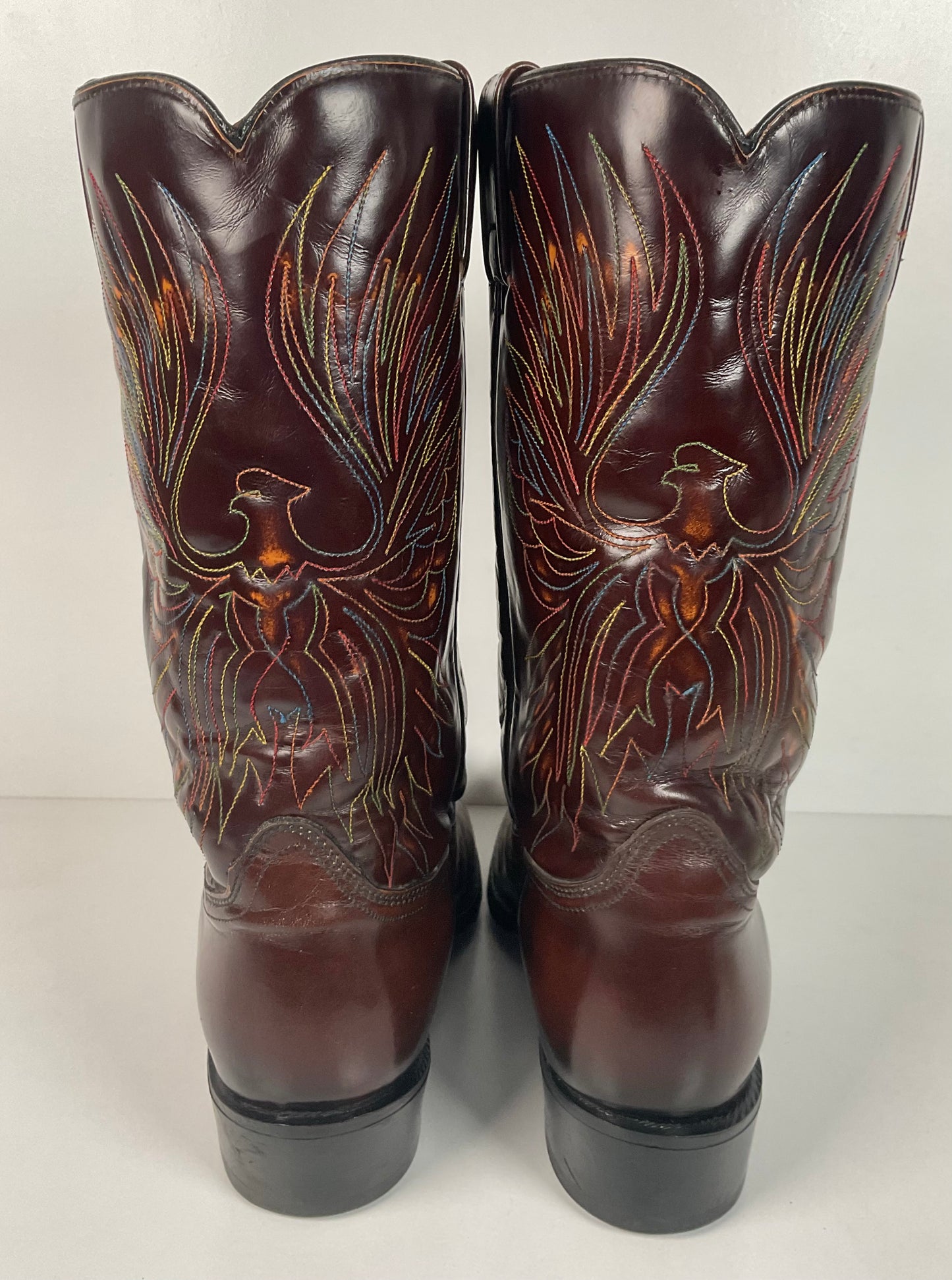 Vintage 1970s Acme Rising Phoenix Cowboy Boots 11 D USA Made Thundbird