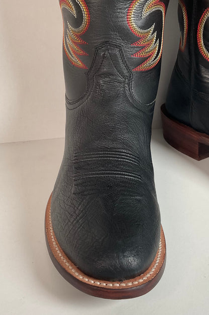 R. Watson Smooth Ostrich Cowboy Boots | Exotic | Black | Men’s 9 D