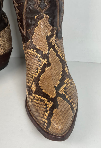 Vintage Justin Python Cowboy Boots | Snakeskin | USA Made | Men’s 10.5 B