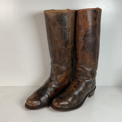 Vintage Frye Men’s 17” Campus Boots 9.5 EE Black Label Distressed Recrafted