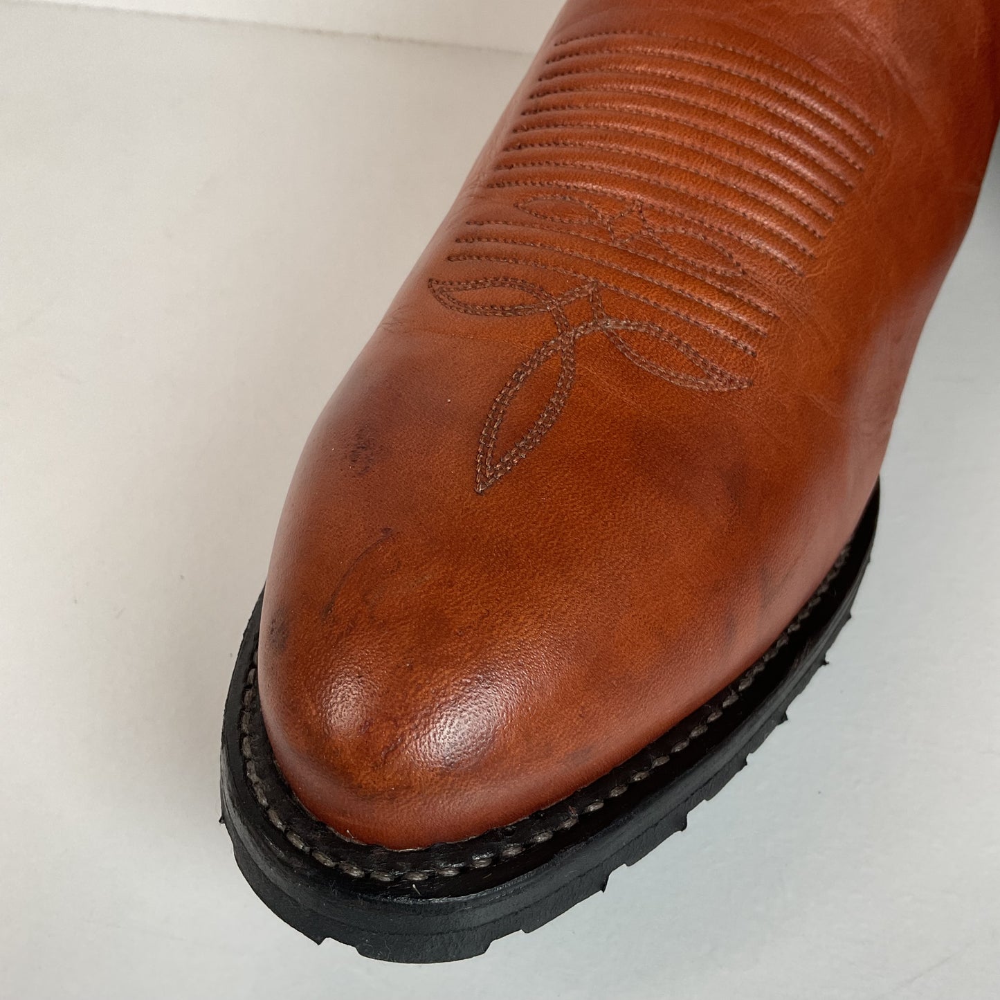 Tony Lama Classic Brown Cowboy Boots | Vibram Lug | 12 D