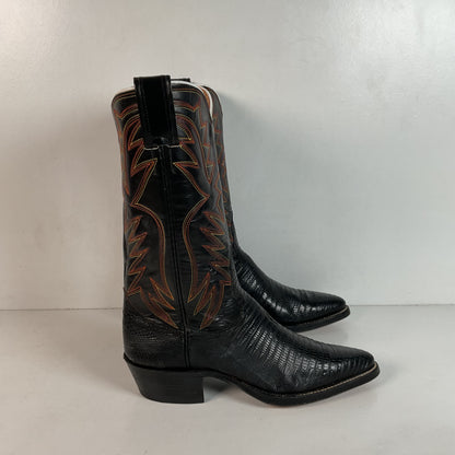 Vintage Nocona Cowboy Boots | Lizard Teju | 60s Era | Women’s 6.5