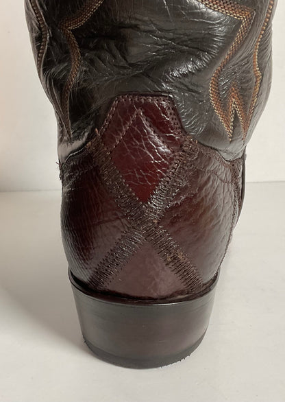Vintage Tony Lama Patchwork Cowboy Boots 9.5 D Bullhide Gold Label Recraft
