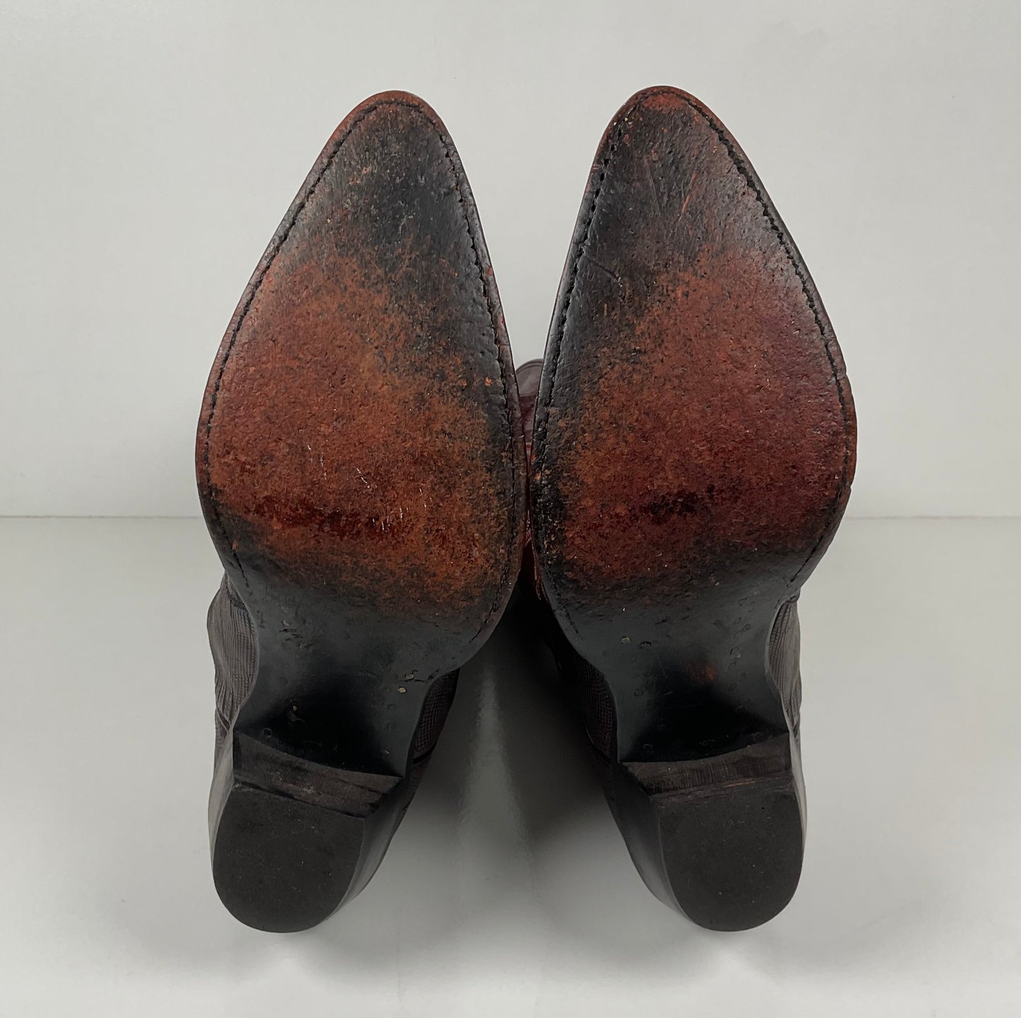 Vintage Tony Lama Teju Lizard Buckaroo Boots | Burgundy | Women’s 9 B