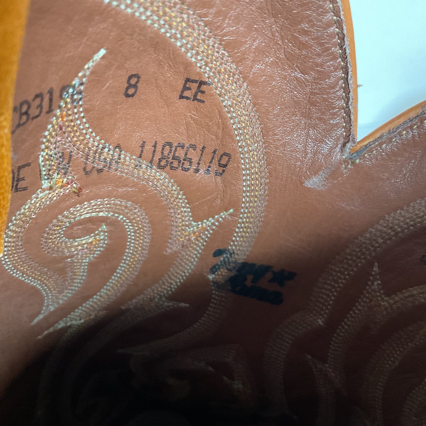 Tony Lama Butterscotch Ostrich Cowboy Boots 8 EE Exotic USA Made