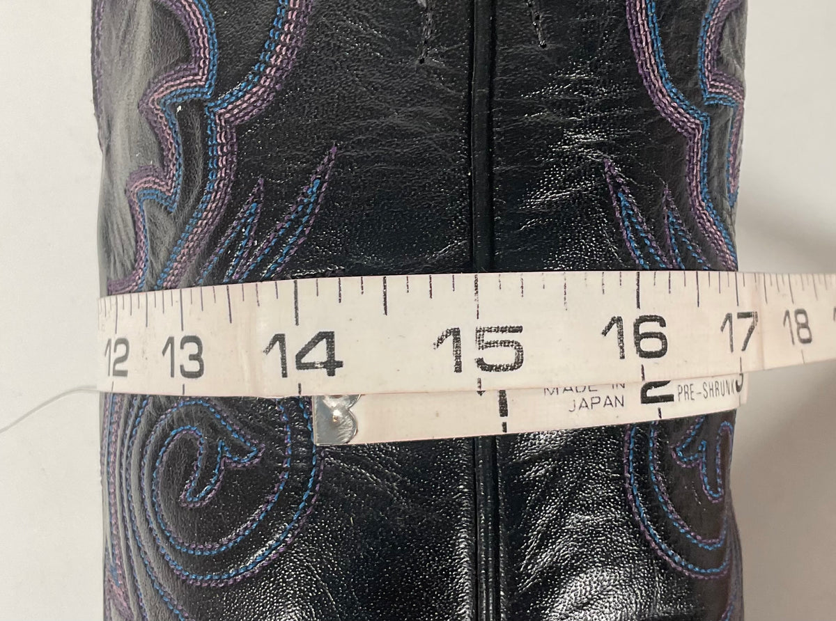 Vintage Justin Teju Lizard Cowgirl Boots | USA Made | Blue | Women’s 6.5 B