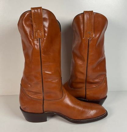 Vintage Frye Cowboy Boots | Burnished Brown Calf | French Toe | Men’s 10.5 D