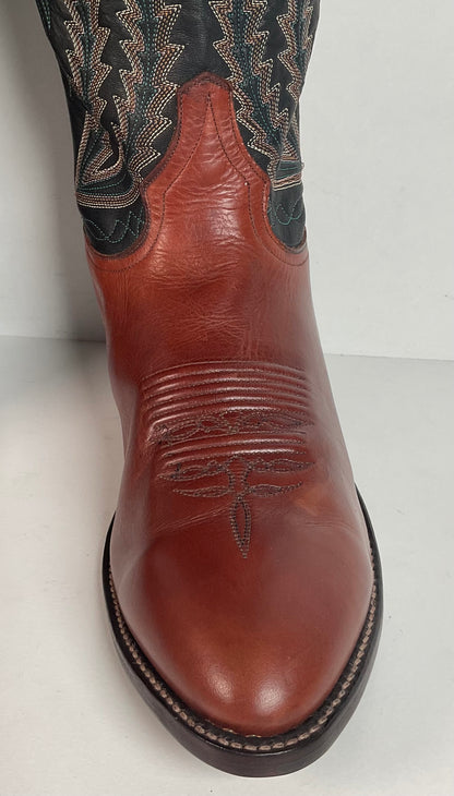 Vintage Larry Mahan Cowboy Boots | Chocolate Cow | USA Made | Men’s 9 D