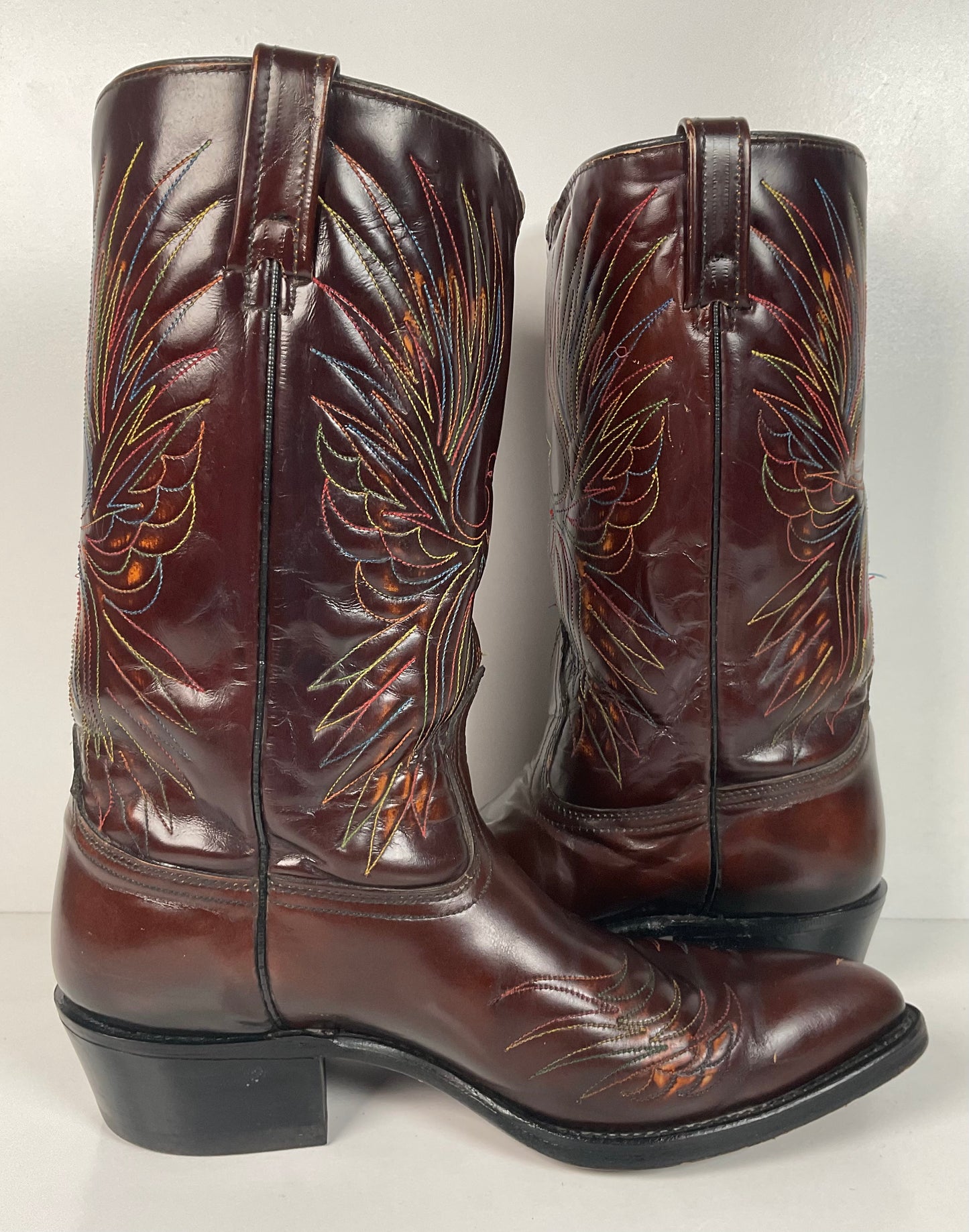 Vintage 1970s Acme Rising Phoenix Cowboy Boots 11 D USA Made Thundbird