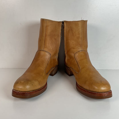 Vintage 1970s Iron Age Safety Toe Ankle Boots 9.5 EEE USA Made Campus Chunky