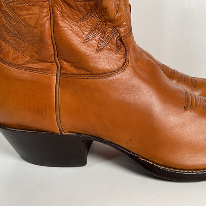 Vintage Justin Calfskin Cowboy Boots | Butterscotch | USA Made | Men’s 10.5 D