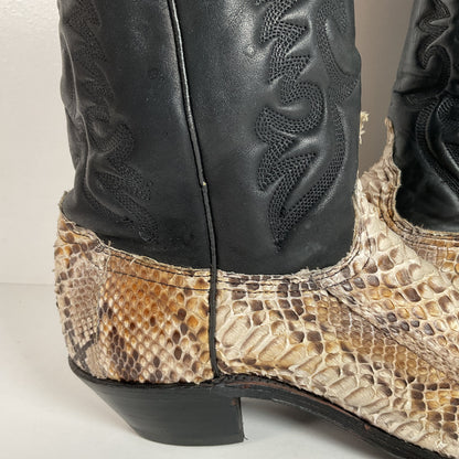 Vintage Abilene Python Cowgirl Boots | USA Made | Off White | Women’s 8.5 M