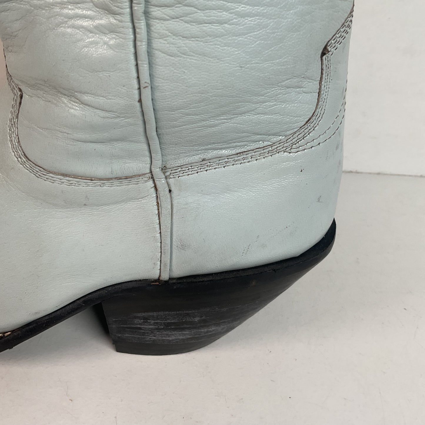 Custom Tall Top Cowboy Boots 11 Wide Shooter Style Off White