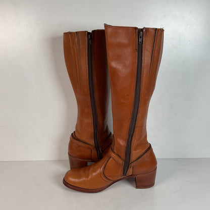 Vintage Women’s Dexter Chunky Harness Boots 11 M USA Made Campus