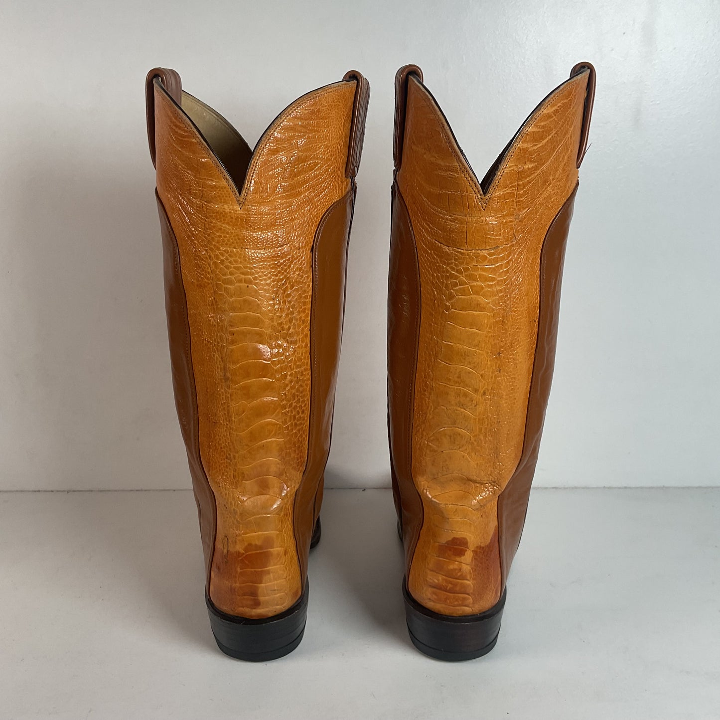 Vintage Tony Lama Ostrich Leg Cowboy Boots | Gold Label | Men’s 7 D | Women’s 8
