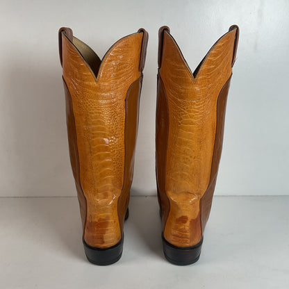Vintage Tony Lama Ostrich Leg Cowboy Boots | Gold Label | Men’s 7 D | Women’s 8