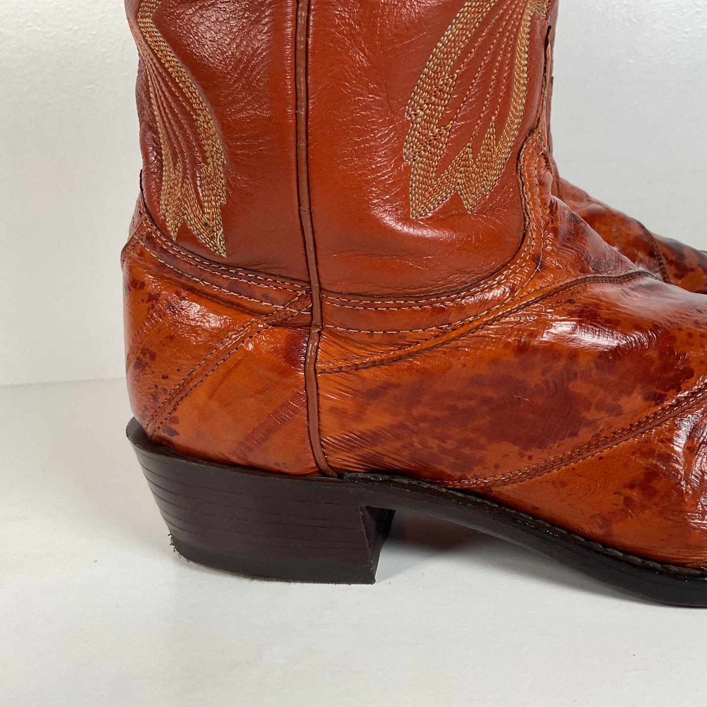 Vintage J. Chisholm Eel Skin Cowboy Boots | Exotic | USA Made | Men’s 8.5 D
