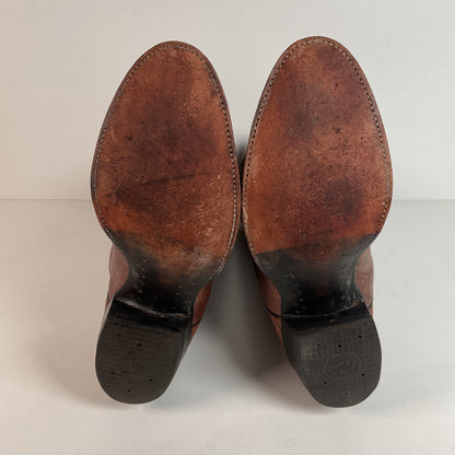 Vintage Tony Lama Buckaroo Boots | Chocolate Cow | Gold Label | 1970s | 11 D