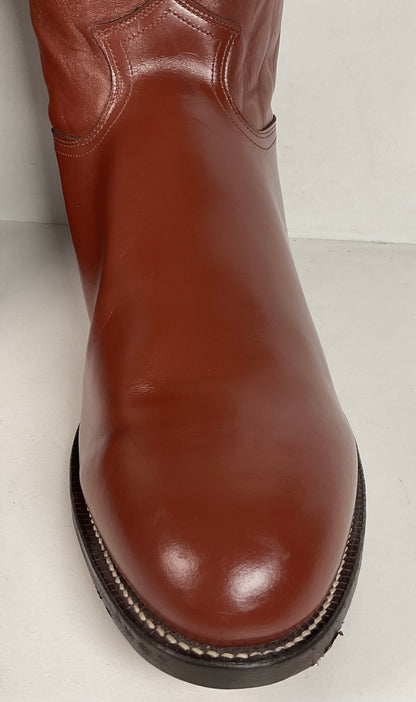 Justin Classic Roper Boots | USA Made | Brown Calfskin | Men’s 13 D