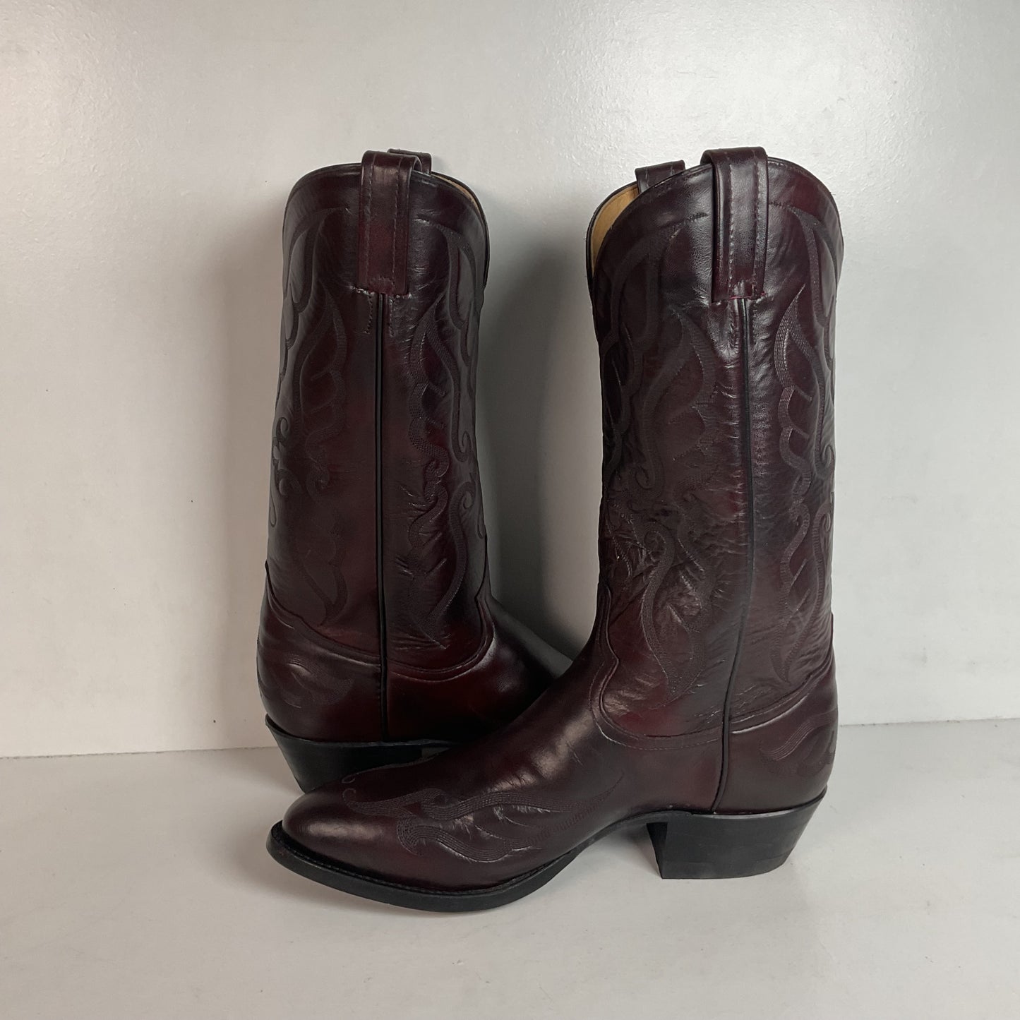 Vintage Tony Lama Cowboy Boots Men’s 9.5 D Black Cherry
