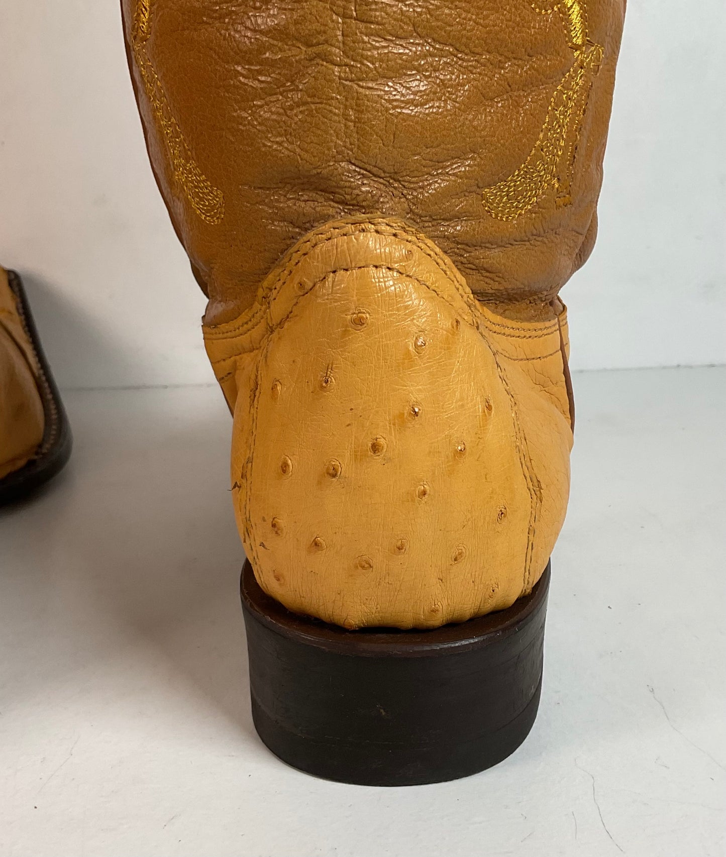 Cuadra Butterscotch Ostrich Quill Cowboy Boots US 10 Exotic