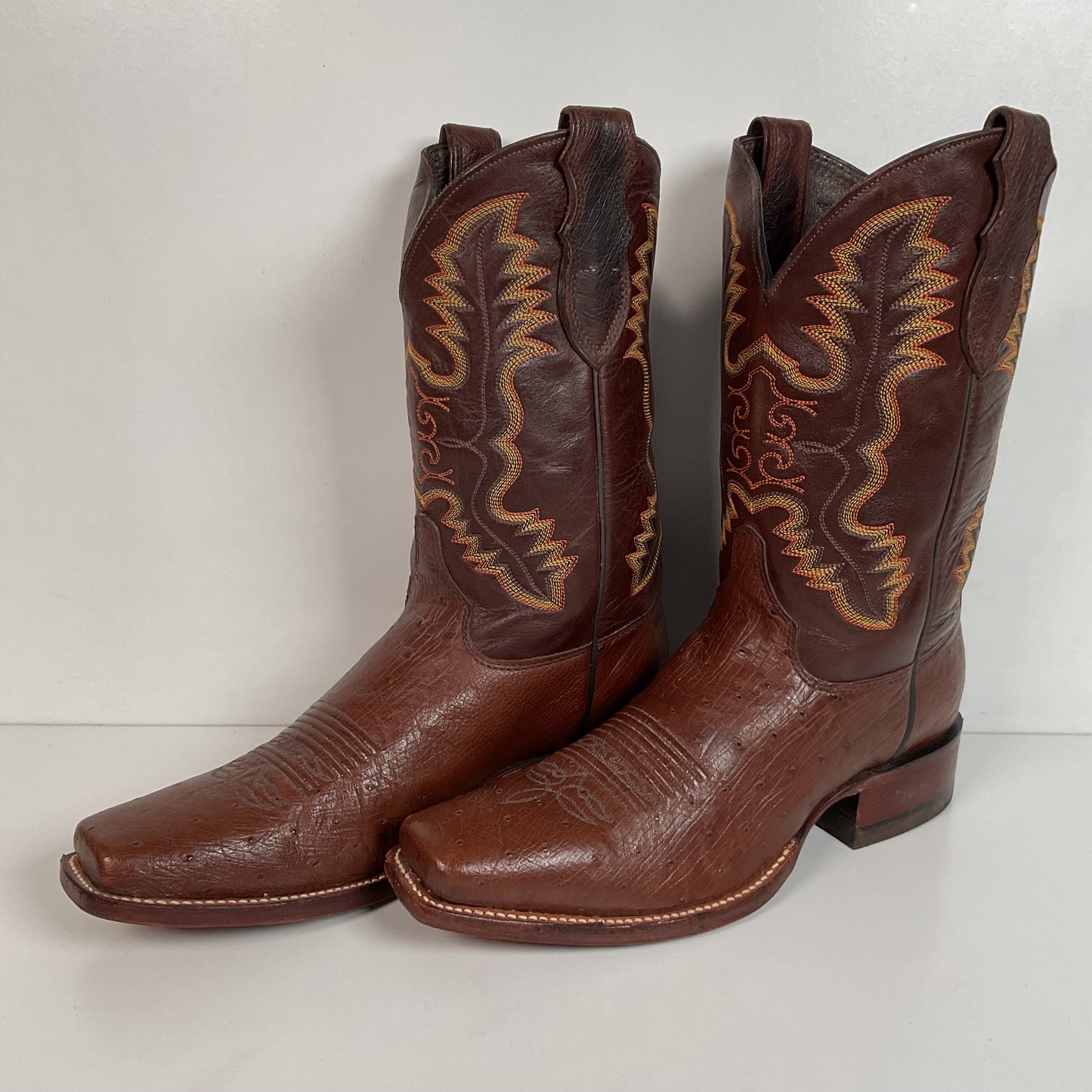 Justin Exotic Pin Quill Ostrich Cowboy Boots 9 D Cutter Toe USA Made