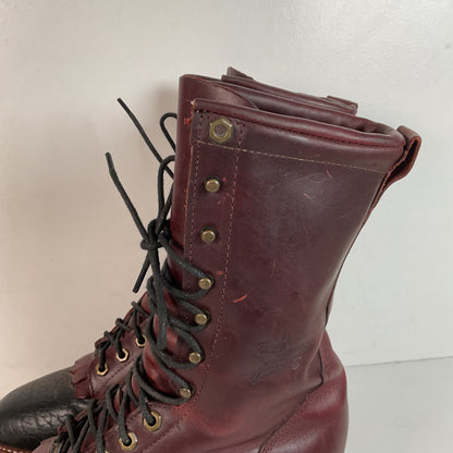 Tony Lama Kiltie Packer Boots 9 D Bullhide Western Lace Up