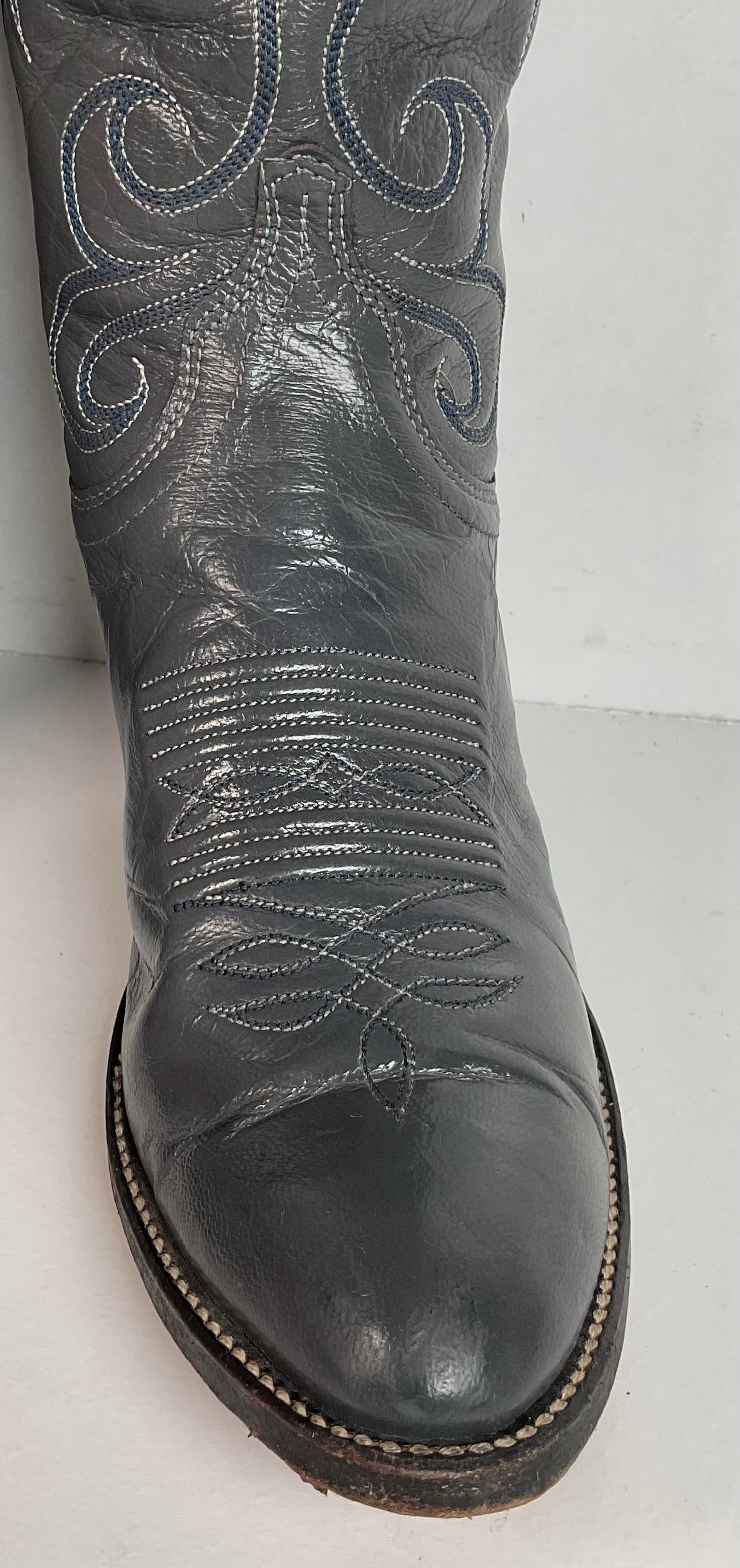 Vintage Dan Post Grey Cowgirl Boots 6 C USA Made
