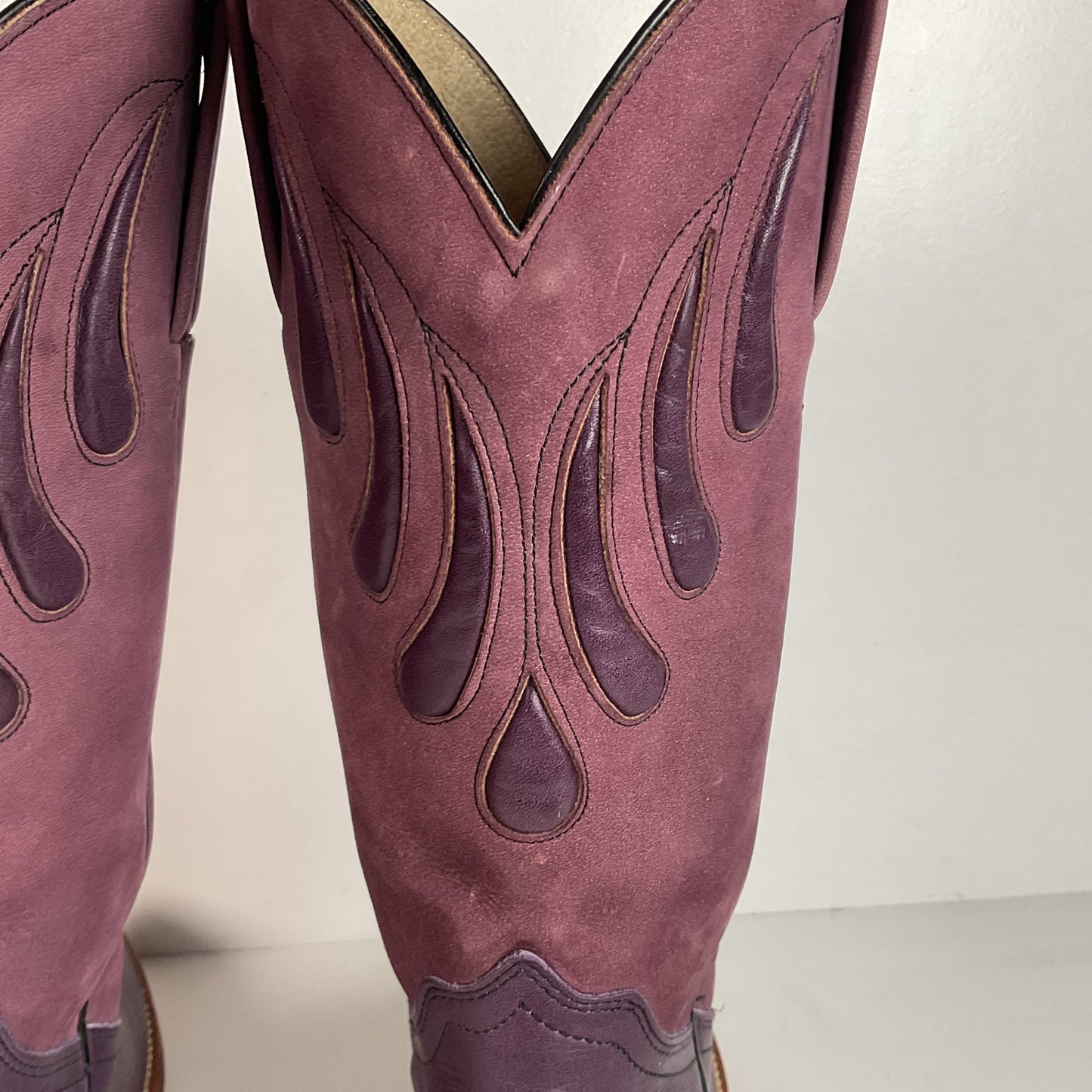 Vintage Frye Cowgirl Boots | Bear Claw | Purple | USA Made | Women’s 6.5 B