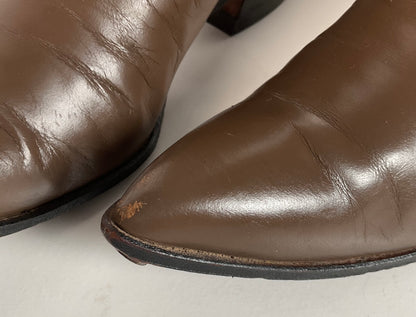 Vintage Justin Cowgirl Boots | Taupe | 1960s-1970s | USA Made | 7.5 B