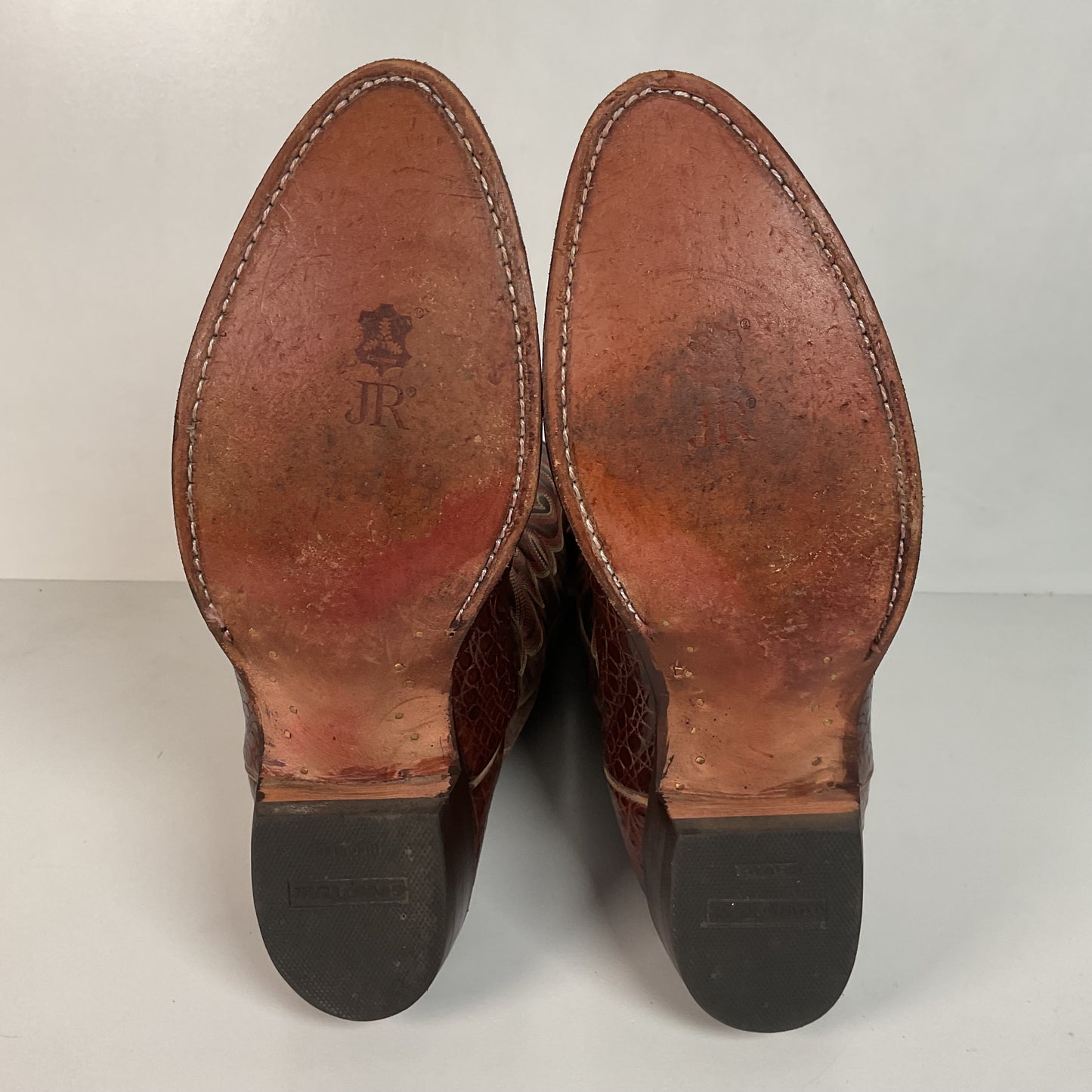 Nocona Exotic Caiman Crocodile Cowboy Boots 9 D Belly Cut USA