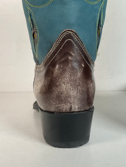 Frye Metallic Cowgirl Boots 7 M Tooled Inlay Snip Toe