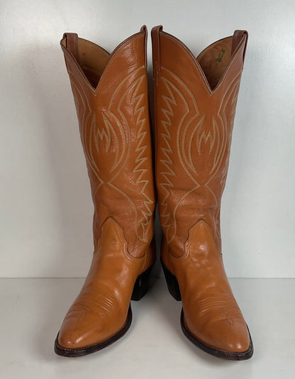 Vintage Nocona 17” Cowgirl Boots 7.5 C USA Made Old White Label