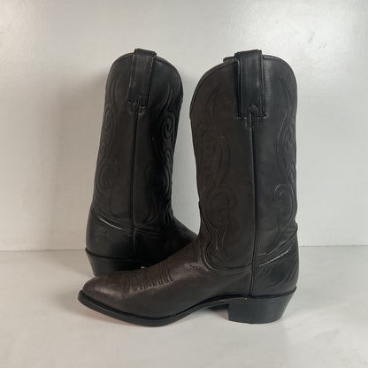 Vintage Wrangler Dark Grey Cowboy Boots 10 D Soft Tennessee Deer Skin