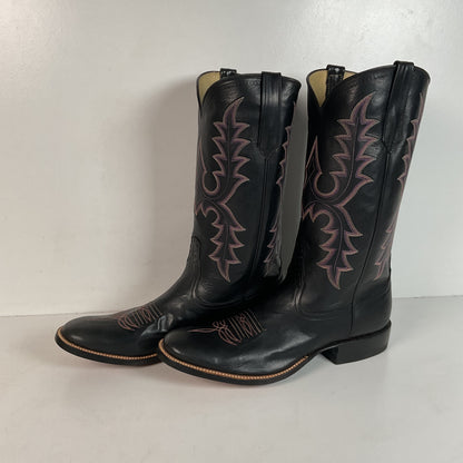 Rios of Mercedes Cowboy Boots Men’s 9.5 B (Narrow) Black Buffalo Calf