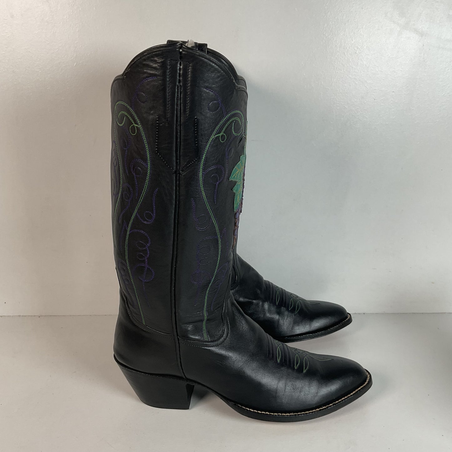 Vintage Rocky Carroll Grape Vine Cowgirl Boots 7 Custom Made