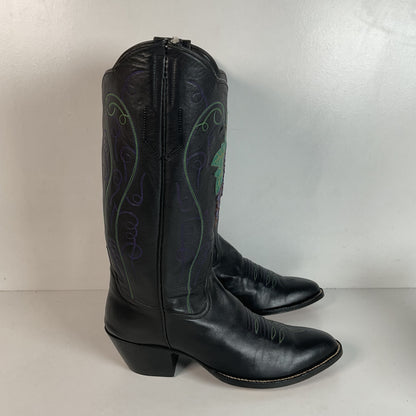 Vintage Rocky Carroll Grape Vine Cowgirl Boots 7 Custom Made