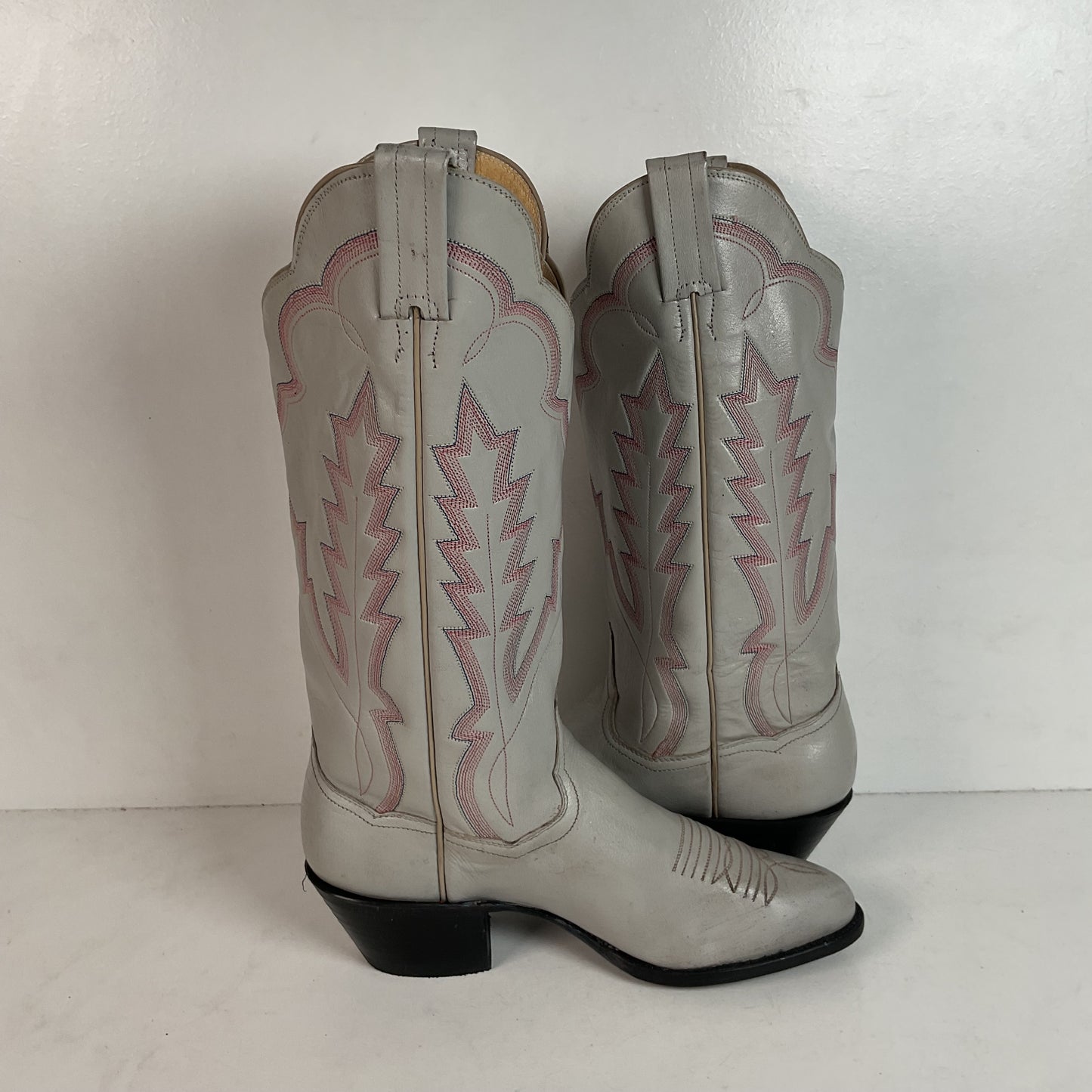 Vintage Panhandle Slim Taupe Cowgirl Boots 7 B Hand Crafted