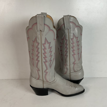 Vintage Panhandle Slim Taupe Cowgirl Boots 7 B Hand Crafted