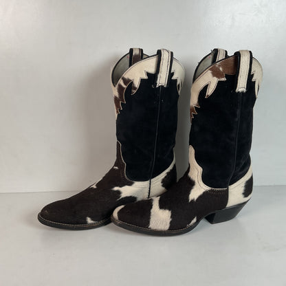 Vintage Larry Mahan Cow Hair Cowgirl Pony Boots 8 B