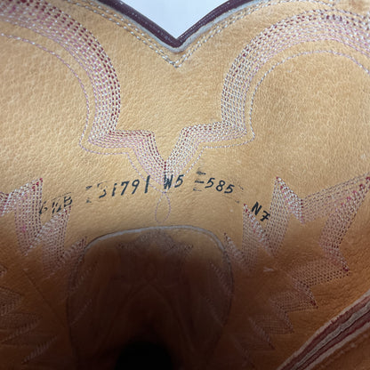 Vintage Panhandle Slim Red Cowgirl Boots 6.5 B Hand Crafted