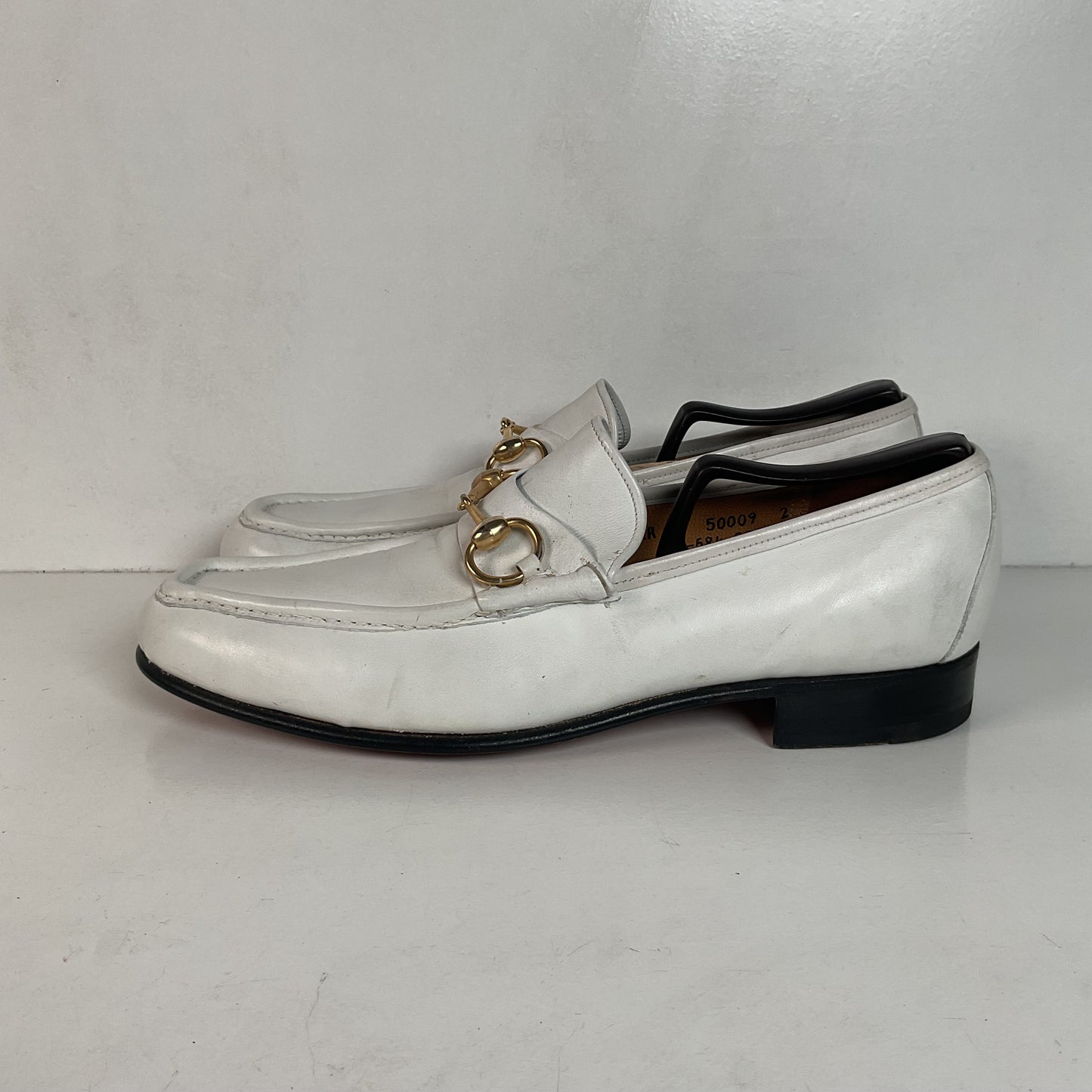 Vintage Johnston Murphy Aristocraft White Moccasin Loafers 10.5 Narrow USA Made