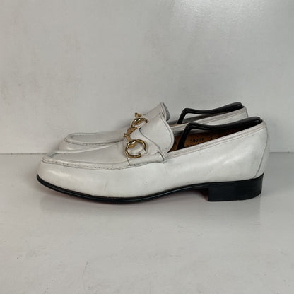 Vintage Johnston Murphy Aristocraft White Moccasin Loafers 10.5 Narrow USA Made