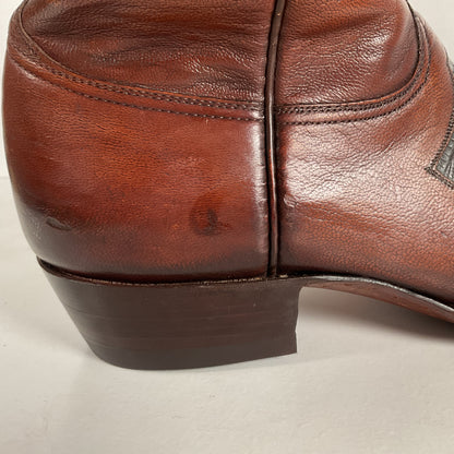 Vintage Lucchese Goat Skin Cowboy Boots | Lizard Inlay | Men’s 8.5 D
