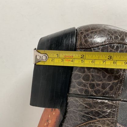 Vintage Exotic Cowboy Boots | Pre Ban | Grey | Wide | Men’s 10