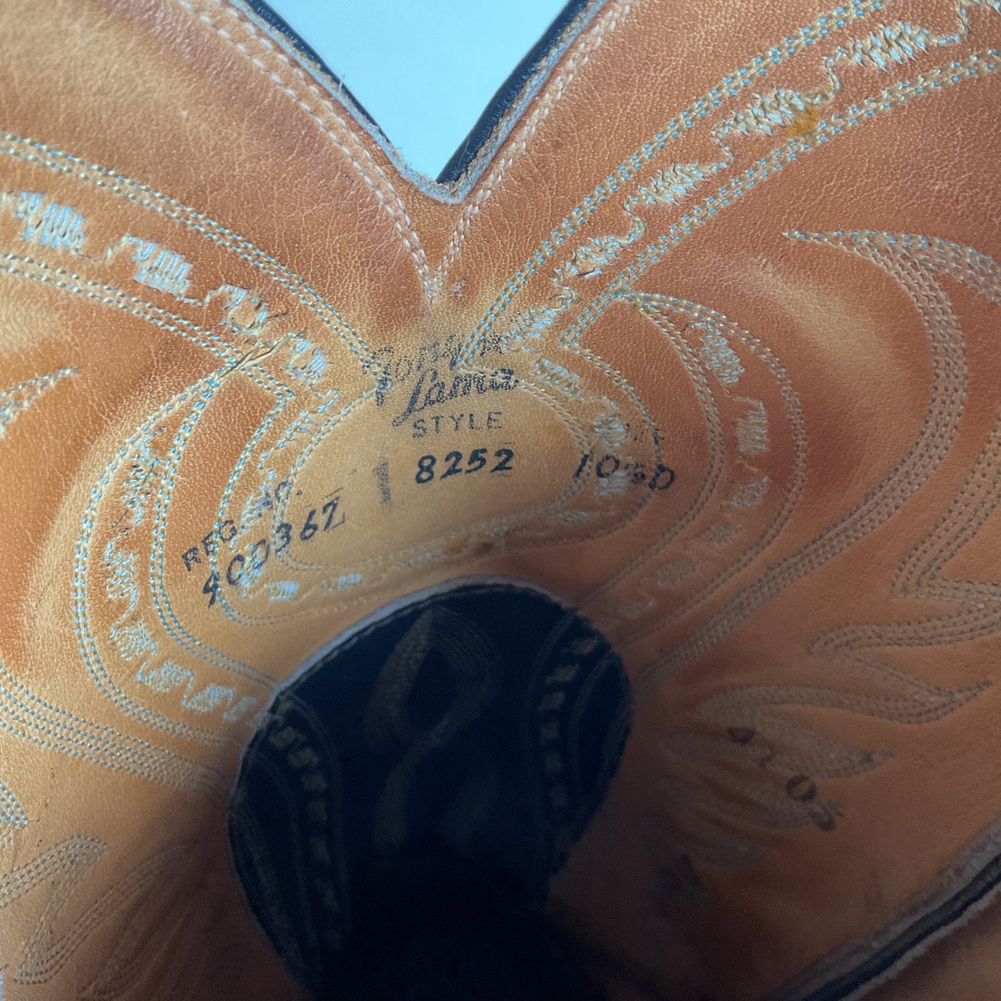 Vintage Tony Lama Blue Antelope Cowboy Boots 10.5 D Exotic Gold Label