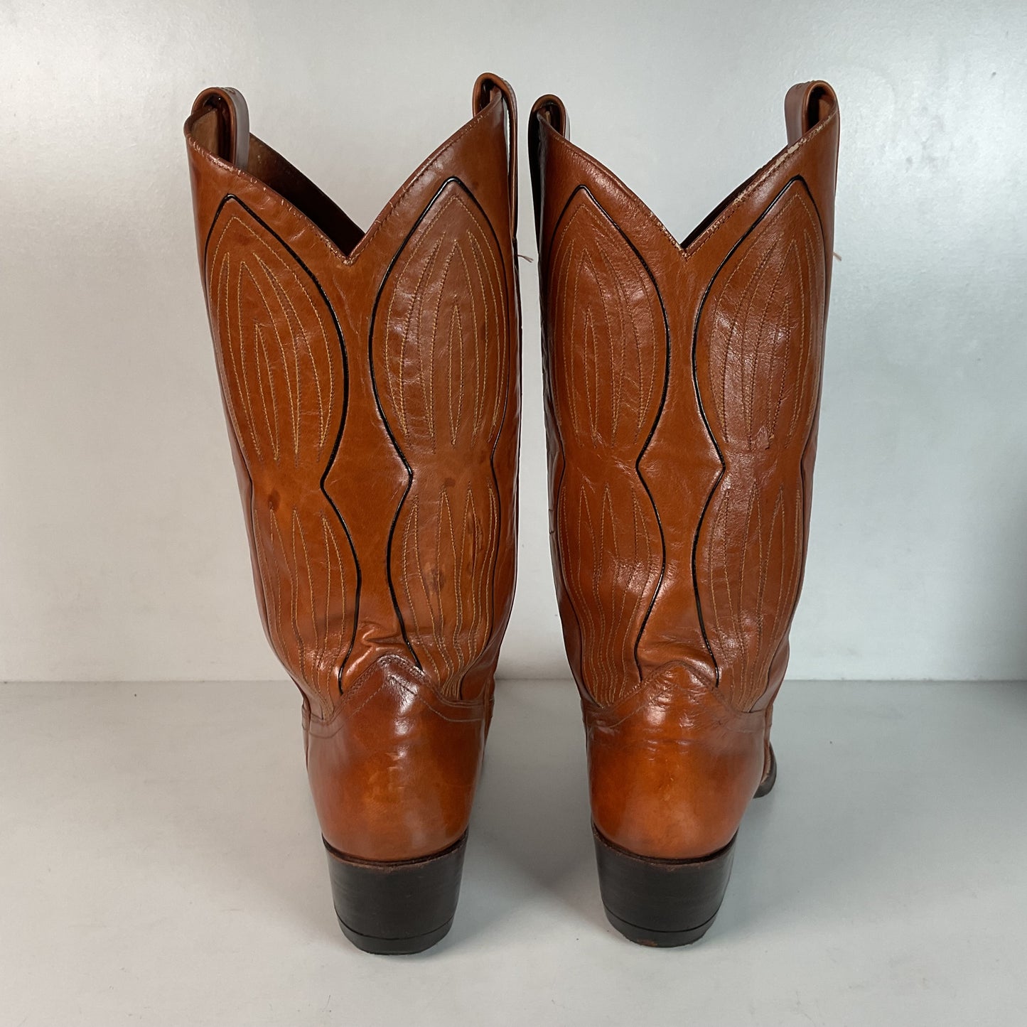 Vintage Dan Post Line Dancing Cowboy Boots 12 B Made in Spain