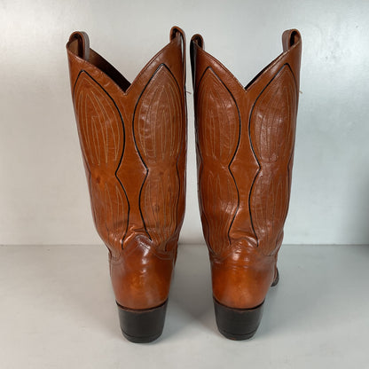 Vintage Dan Post Line Dancing Cowboy Boots 12 B Made in Spain