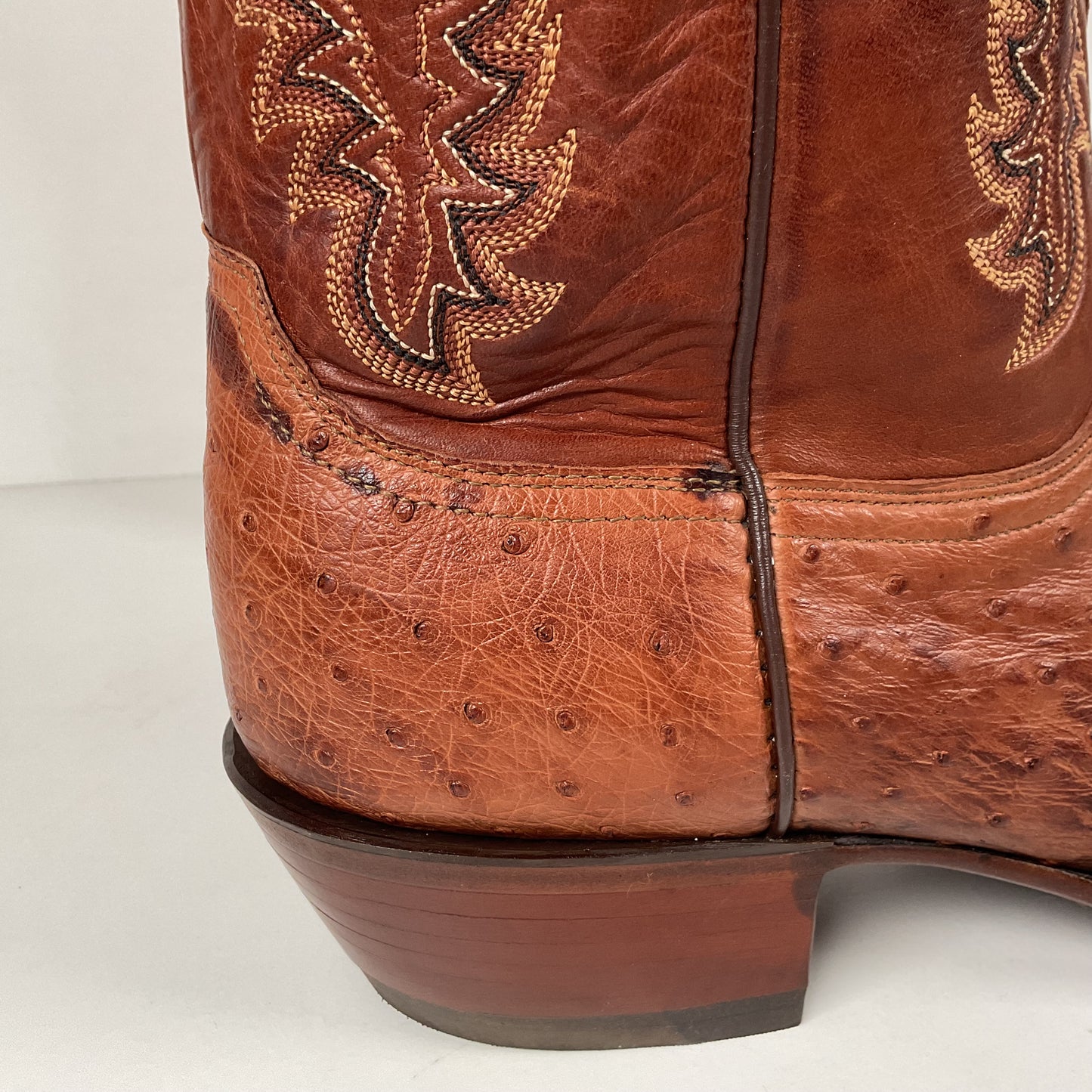 Lucchese 2000 Full Quill Ostrich Cowboy Boots | Barnwood | Exotic | Men’s 11 D