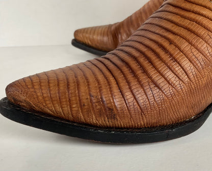 Vintage Cuadra Butterfly Cowgirl Boots | Teju Lizard | Tooled Inlays | Women’s 8